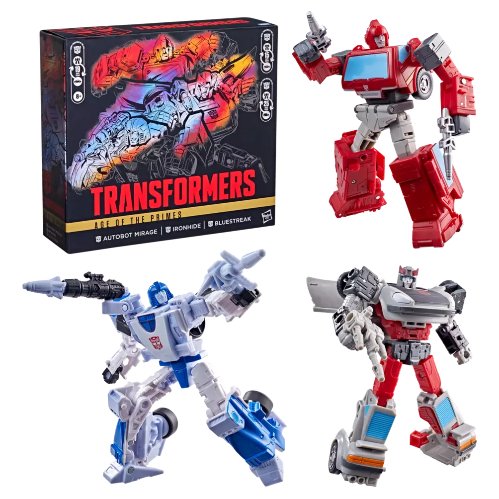 Transformers Ages of the Primes 3-Pack Autobot Mirage, Ironhide, Bluestreak (Preorder Nov 2026)